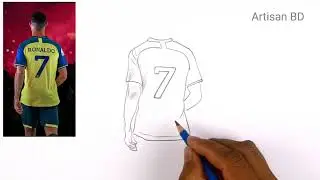How to draw Cristiano Ronaldo, Ronaldo Pencil Sketch, Cr7 From Al Nassr Fc Club