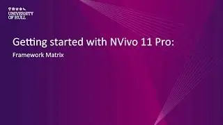 NVivo 11 Pro: Framework matrix