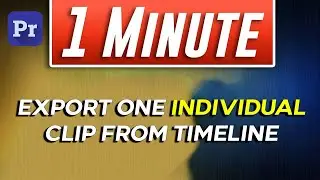How to Export One Individual Clip from Timeline| QUICK AND EASY | adobe premiere pro tutorial