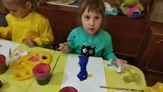Павлин. Рисование красками