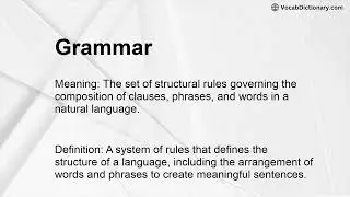 Grammar Meaning