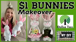 DOLLAR TREE BUNNY DIY | $1 BUNNY | Easter & Spring Centerpiece | Garden Cart DIY | SO CUTE!!