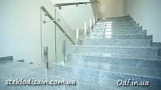 Стеклянное ограждение лестницы перила из стекла