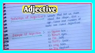 What is the definition of Adjectives|adjective definition and examples in english| Data Education|