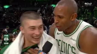Al Horford videobombs Payton Pritchard's postgame interview after tying Celtics record