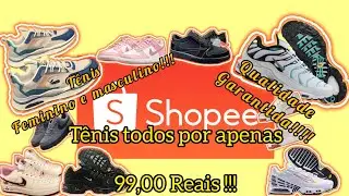💥99,00 reais Tênis na Shopee masculino e feminino qualidade garantida!!!! 🟢 promoção relâmpago
