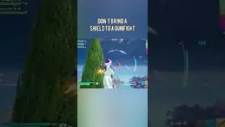 Bro Tried Protecting Loot Island with a Shield #fortnite #shorts