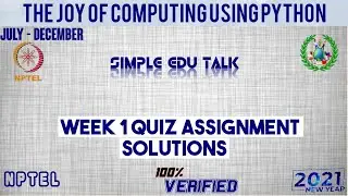 The Joy Of Computing Using Python Week 1 Quiz Assignment Answers | Jul - Dec 2021 | Swayam