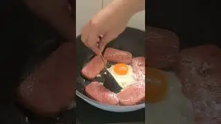 fried egg and luncheon meat #shorts #satisfying #asmr