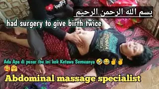 Abdominal massage for young women who are among all families, husbands, children and mother-in-law