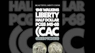 UNBELIEVABLE TONING ON THESE 80 YR OLD COINS! 1941 WALKING LIBERTY MS68!