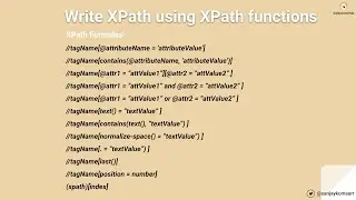 Learn to write XPath using different xPath formula | Xpath functions | xpath methods | Training Day3