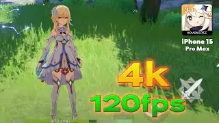Genshin Impact test for iPhone 15 Pro Max (4K Ultra Graphics 120fps) - Gameplay Android / iOS 17