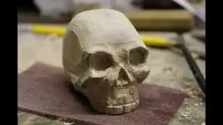 Carving a wooden skulls #5