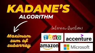 Kadane's Algorithm | How to find the Maximum of Subarray | Data Structures and Algorithm #dsa #tamil