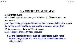 class 5th chapter number 4 mangoes round the year important question answer. NCERT EVSlooking around
