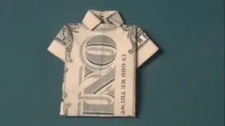 How To Make a Dollar Bill T-Shirt Origami - Fun Tutorial - Shirt with Collar
