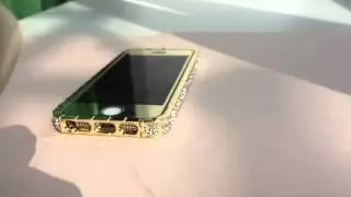 Золотой бампер со стразами для iphone 5/5s/6