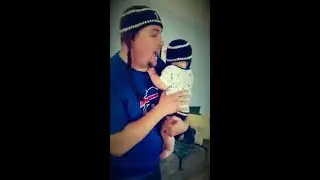 Baby's first table? Bills fan puts son through table to kickoff season