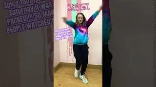 Doing the dance that I made up in an ice cream shop!! (Mallys) ​