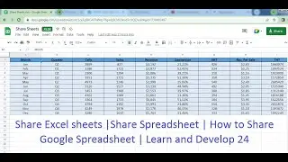 Share Excel sheets |Share Spreadsheet | How to Share Google Spreadsheet | Learn and Develop 24
