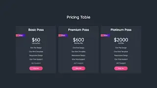 UI Design a Pricing Table with HTML CSS and Bootstrap | HTML CSS Bootstrap Price Table 