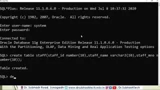 DBMS Lecture 6  CREATE AND INSERT COMMAND IN SQL  by Dhruvi Marsonia