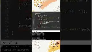 C program to calculate the percentage of marks // C programming // C tutorials