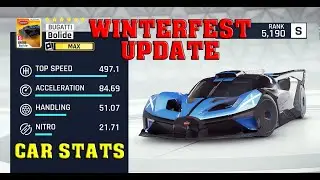 Asphalt 9 - WinterFest Update (Cars Stats)