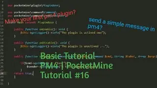 Basic Tutorial (PM4) | PocketMine Coding Tutorial #16