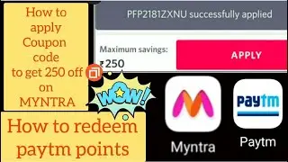 MYNTRA coupon code||how to redeem paytm first points