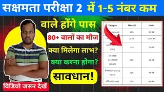 1-5 नम्बर कम वाले होंगे पास? Sakshamta Pariksha 2024 Qualifying Marks।Kitna no. chahiye Pass Ke liye