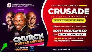 How to Design a Church CRUSADE Poster (Simple and Easy) using  PHOTOSHOP