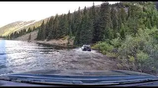 (Dashcam) Tincup Pass : Colorado Water crossing - Driving across mirror lake