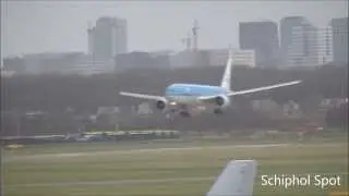 KLM B777-200ER Landing Amsterdam Airport Schiphol (Schiphol Spot)
