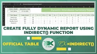 Excel - Advance Indirect Function with Official table | Xl Studio | #xlstudio | #indirect | #table