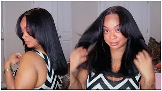 The PERFECT Glueless KlNKY STRAIGHT 8x5 CLOSURE WIG | Very Natural!! Ft. QT Hair