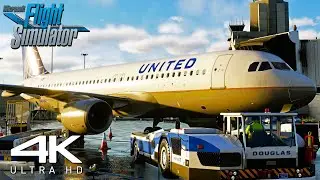 CRAZY 4K REALISM!! | MSFS Realistic 2 Hour Full Flight To Las Vegas | United A320-200
