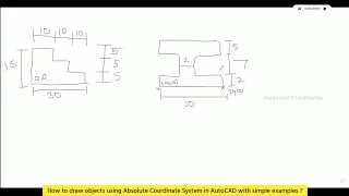 How to draw objects using Absolute Coordinate System in AutoCAD with simple examples ?
