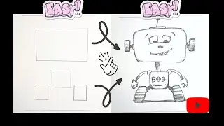 how to draw a robot!!!! easy drawing tutorial.