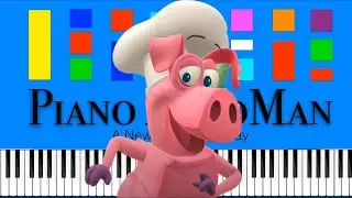 Pig's Perfect Pizza - WordWorld Slow EASY Medium 4K Piano Tutorial