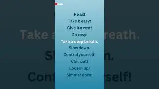 Other way to say Calm down | English Vocabulary | Learn english |  english Grammar | English Notes