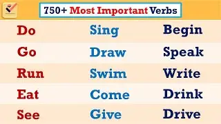 Verbs : 750+ Most Important Verbs in English | List of Verbs | Vocabulary | Grammar | Mohan Saha