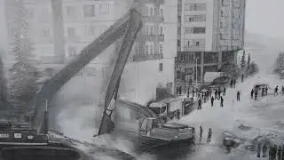 6 Şubat Asrın Felaketi Karakalem Çalışması #kahramanmaraş #olgunlasmaenstitüleri #deprem #karakalem