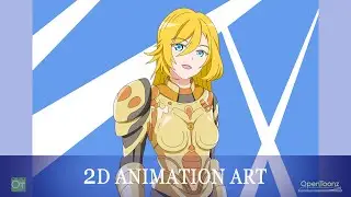 Speed drawing fantasy armor girl in OpenToonz