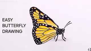 Draw Butterfly (MONARCH) easily 🤩| perfect for beginners |