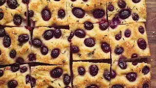 Focaccia Bread Recipe, Tuscan-Style with Grape and Thyme