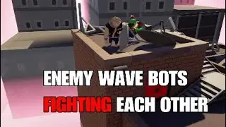 ENEMY WAVE BOTS FIGHTING EACH OTHER?! | Gang Beasts