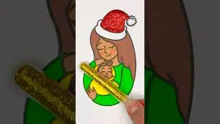 😻 Christmas Mother & Baby 👩‍🍼🎄 Glitter Art ✨ #glitter #mothersday #christmas #baby #mother