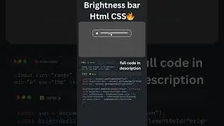 Brightness slider Html CSS  